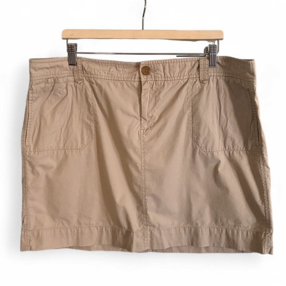Old Navy Utility Mini Skirt Plus Size 18 Khaki Tan Cotton Cargo Pockets, Safari
